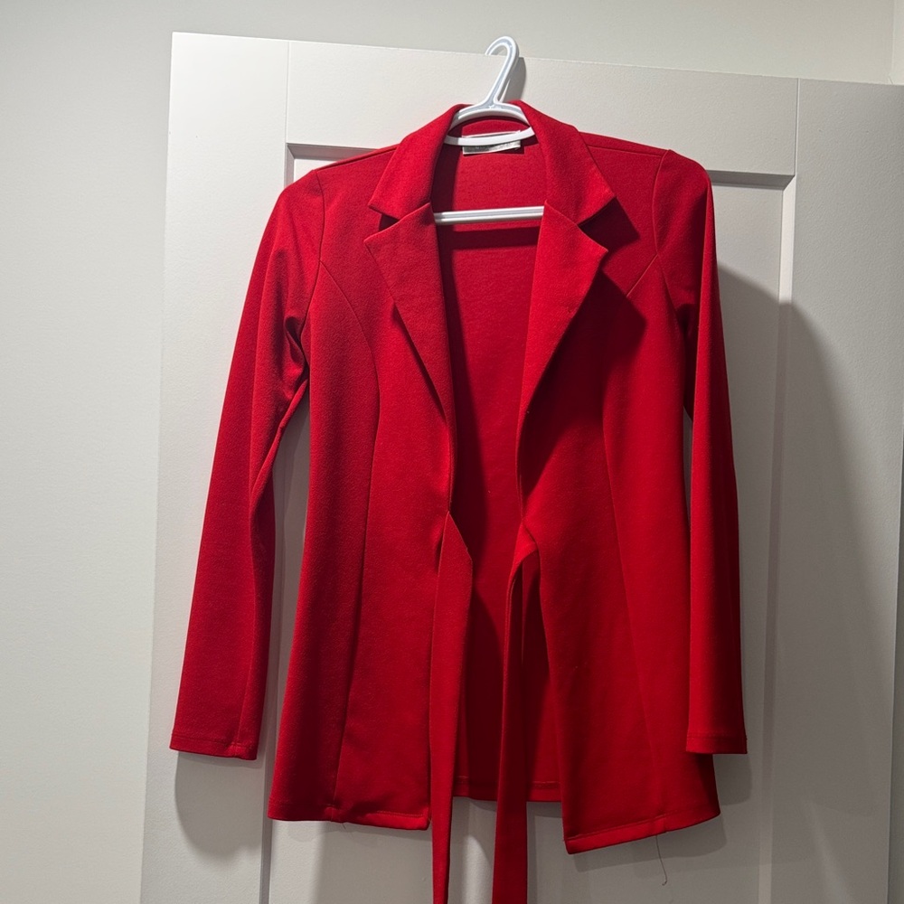 Elegant Red Women's Blazer Jacket